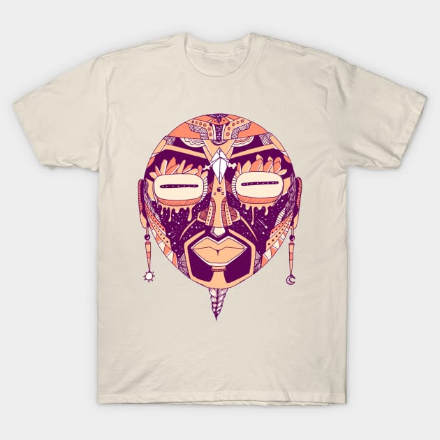 Peach African Mask 2 T-Shirt by kenallouis